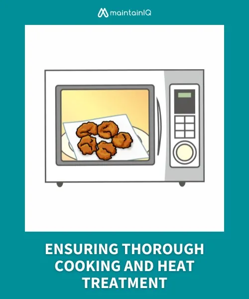 Illustration of food heating inside a microwave oven