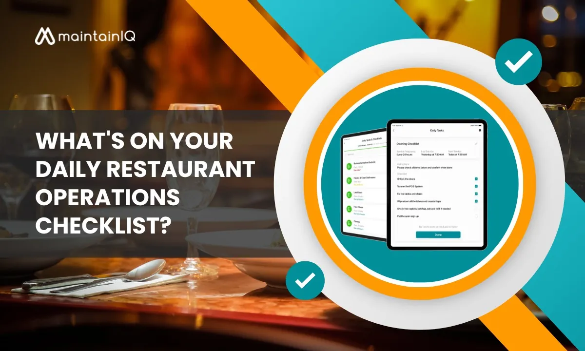 Daily restaurant operations checklist covering pre-opening, service and closing tasks