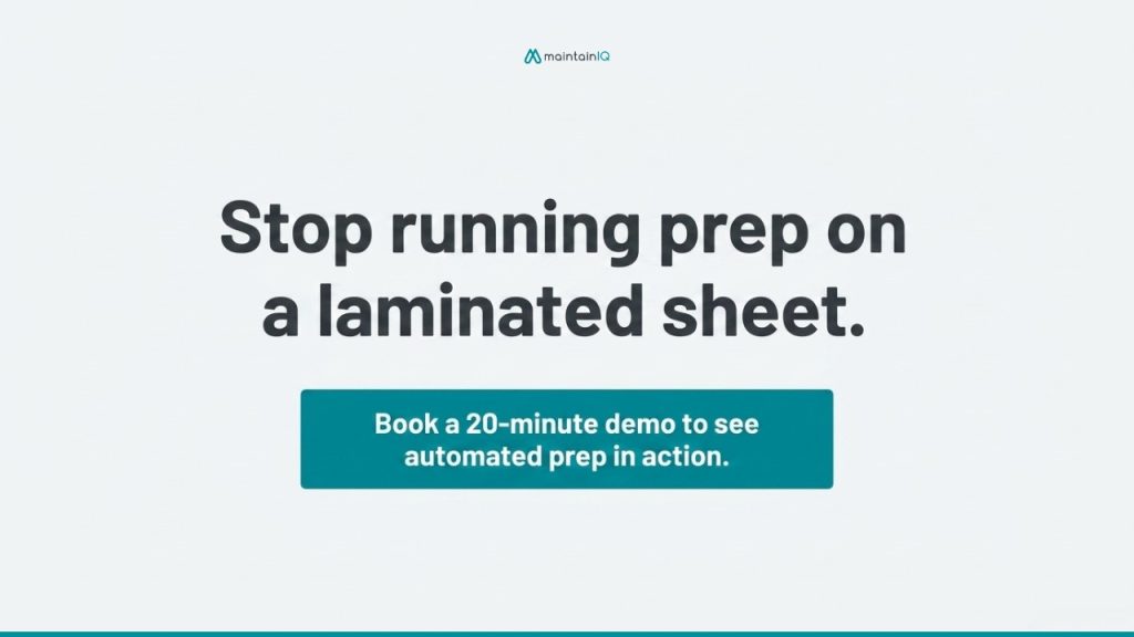Automating prep with MaintainIQ