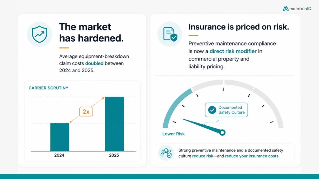 Insurance is priced on risk — and maintenance is a risk signal