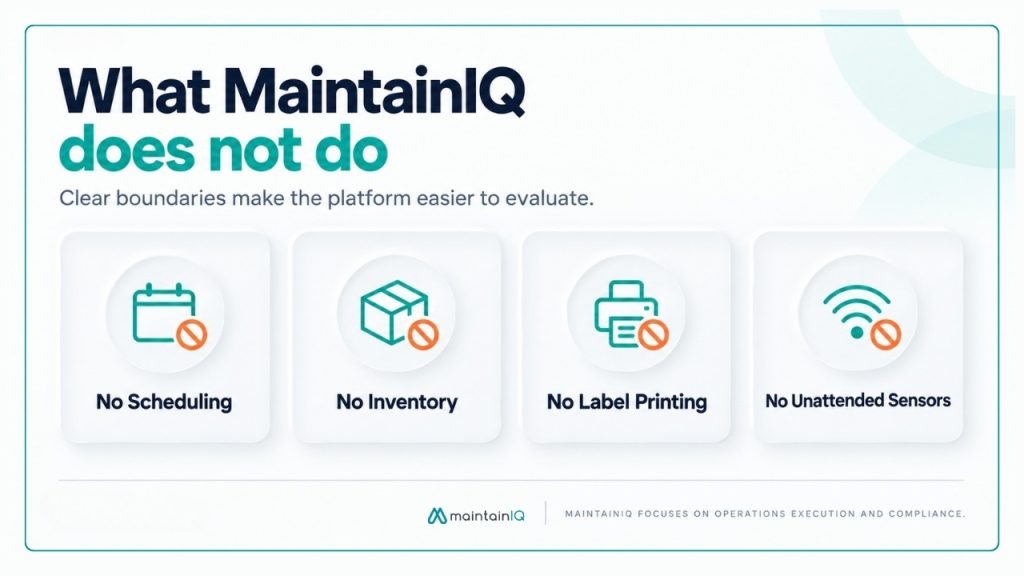 What MaintainIQ does not do
